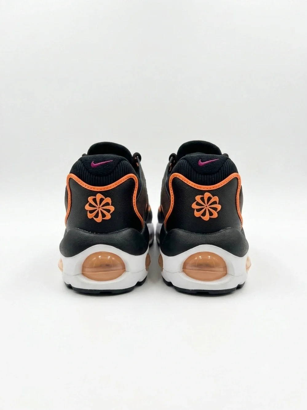 Nike Orange and Black Men's Athletic Sneakers with Visible Air